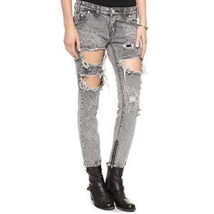 ONE TEASPOON Trashed Free Birds Distressed Jeans!
